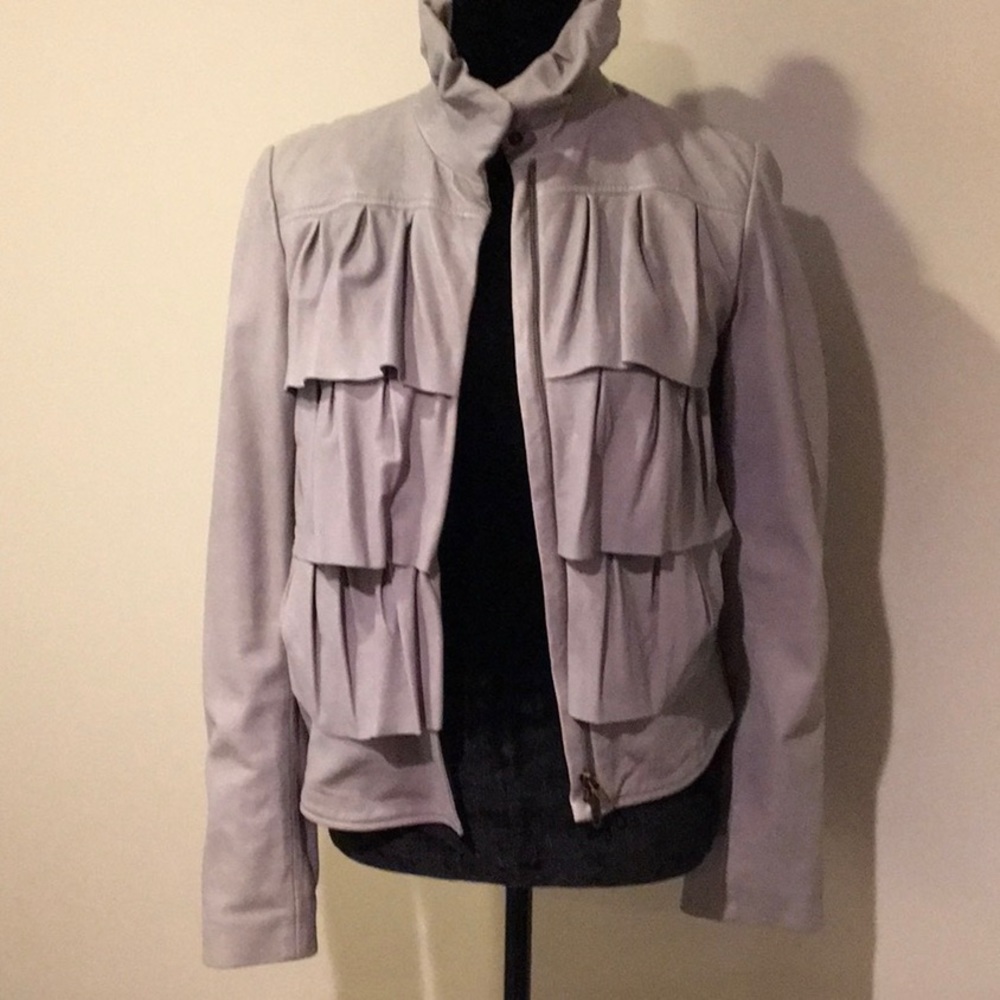 Diane Von Furstenberg leather jacket.